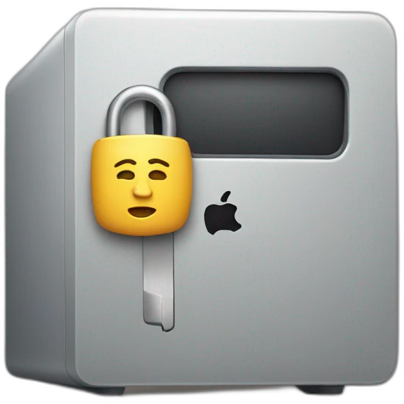 lock next to a mac computer emoji