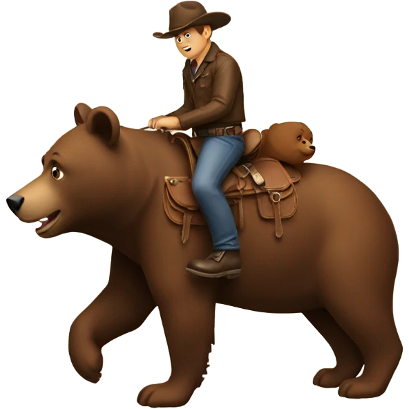 Man riding a bear with a saddle emoji