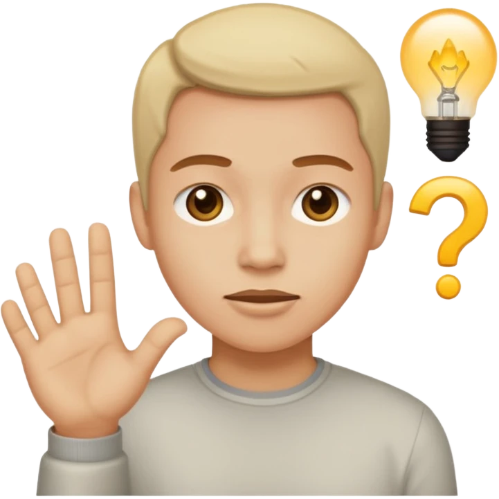 человек объясняет что-то emoji