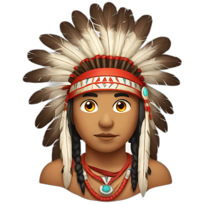 Red indian with headgear emoji