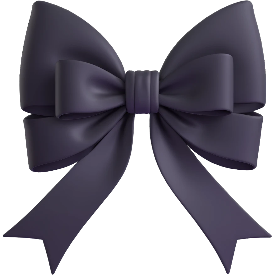 Black white gothic bow effect emoji