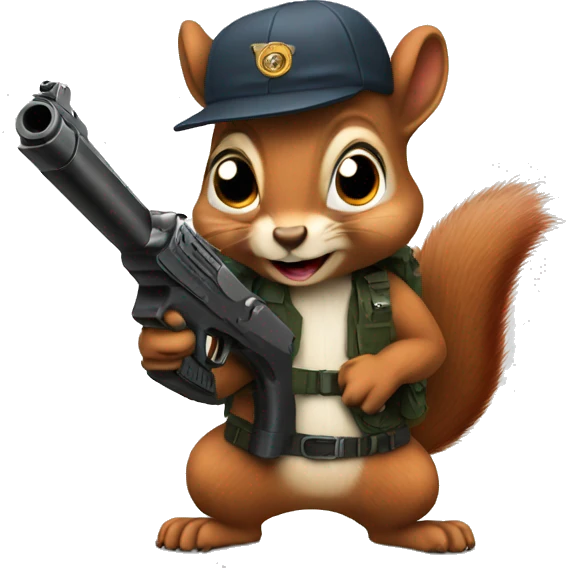 Squirrel with a gun emoji