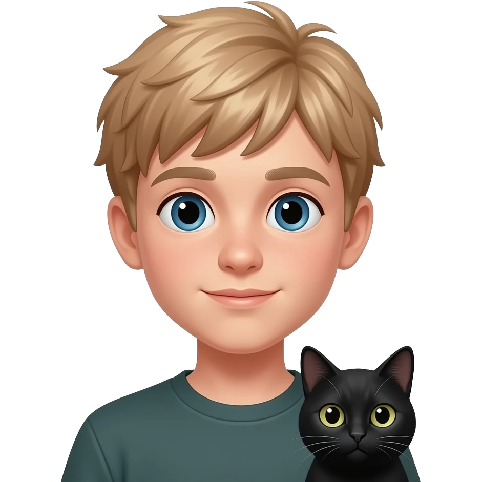 Ragazzo 13 anni capelli chiari cn gatta nera emoji