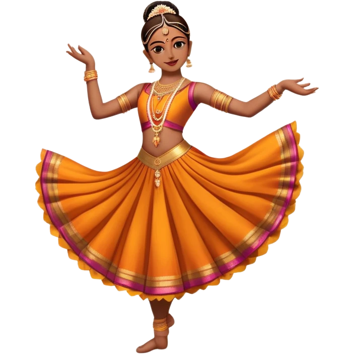 cinematic-realistic-bharatanatyam-dance-emoji,-depicted-as-an-elegant-classical-indian-dance-performance-with-graceful-poses,-intricate-costumes,-and-expressive-hand-gestures,-rendered-with-rich-textures-and-warm-dramatic-lighting, single dancer emoji