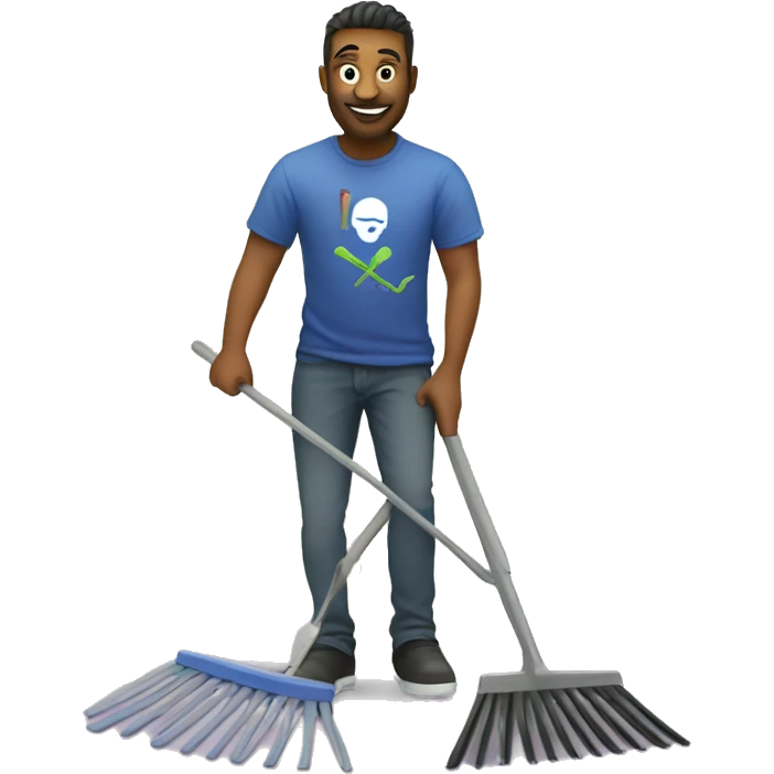 a terraform software developer wearing a terraform tshirt stepping on a rake emoji