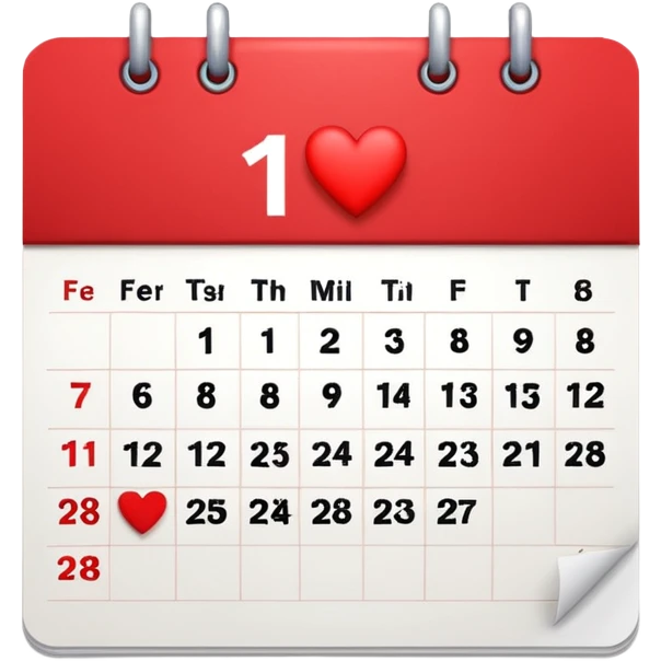 14 de febrero  seleccionado en calendario emoji