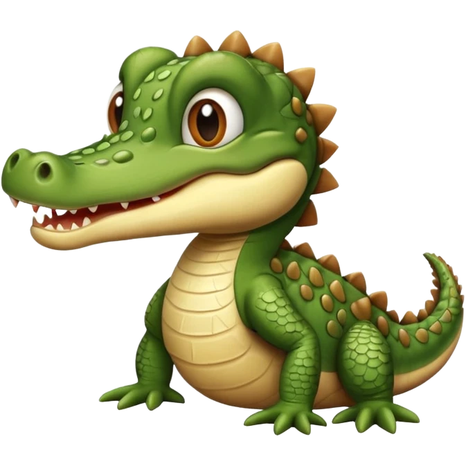 Cocodrilo bebé cafe mirando hacia enfrente  emoji