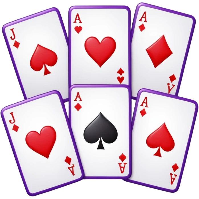 A 3D cartoon set of playing cards with a visible joker card, neat layout, soft shadow, realistic Memoji-style. emoji