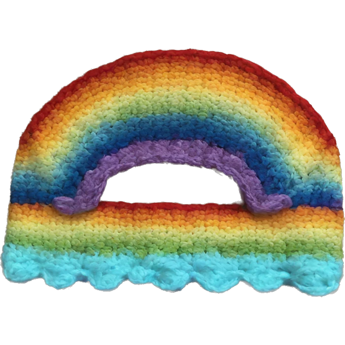 Rainbow crochet emoji