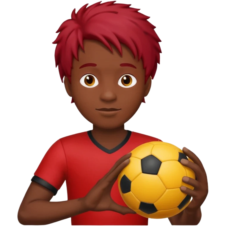 black man who play ball with red hair emoji