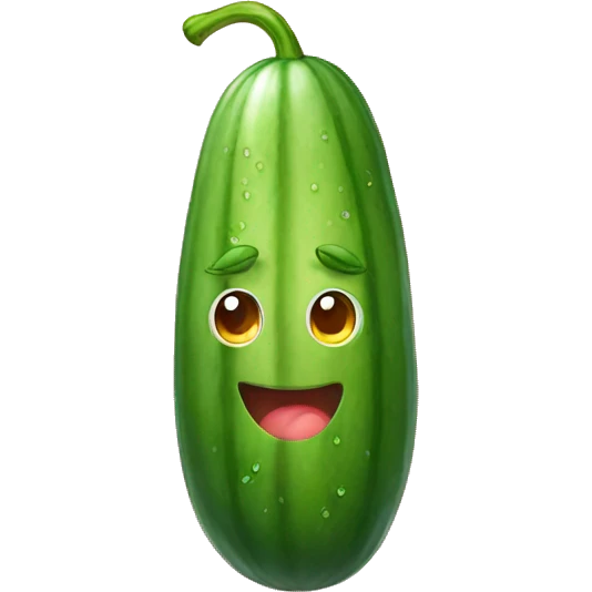 A cucumber inside a peach emoji
