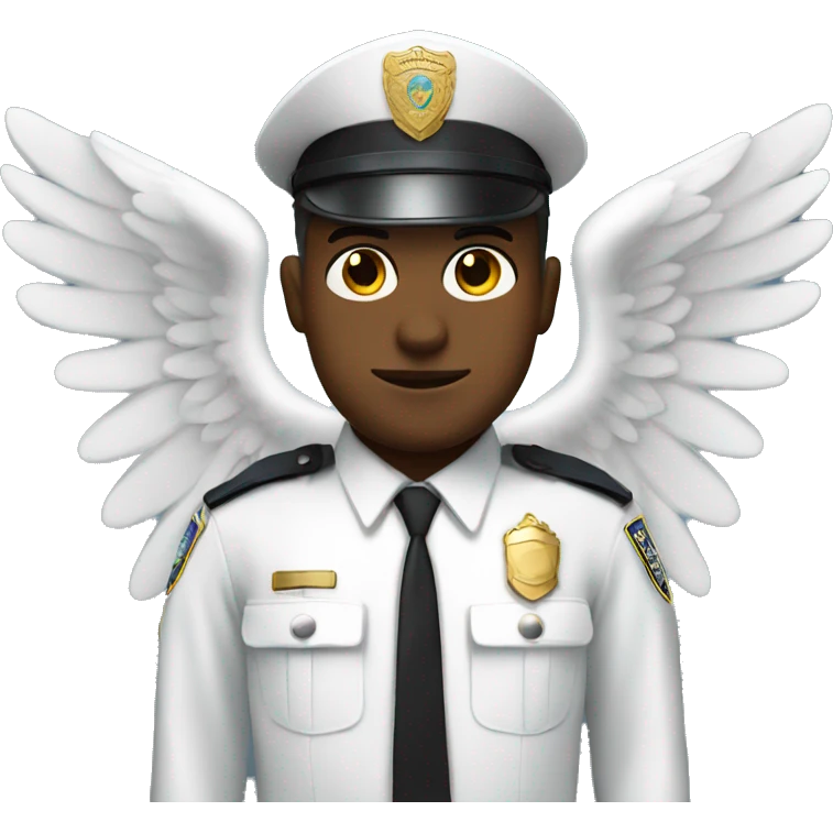 White Police man with angel wings  emoji