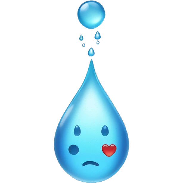 Drop water with Heart inside the water emoji