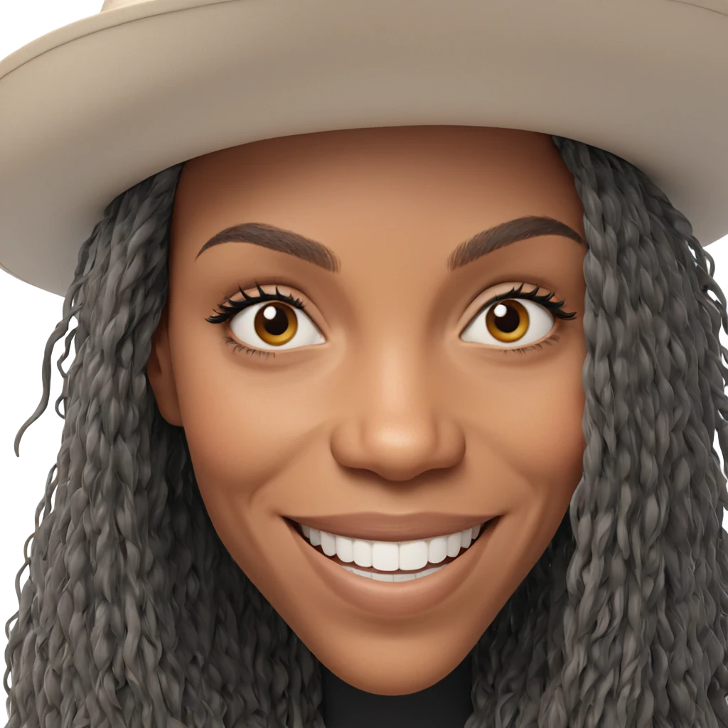 smiling girl in hat portrait emoji