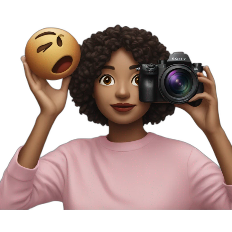 photo shoot with sony emoji