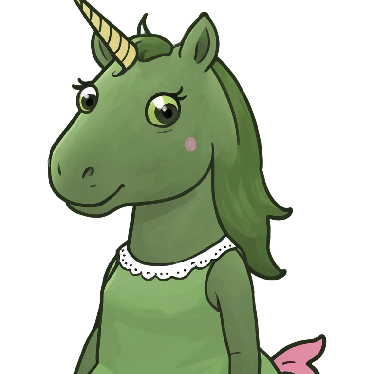 a unicorn wearing a dress emoji