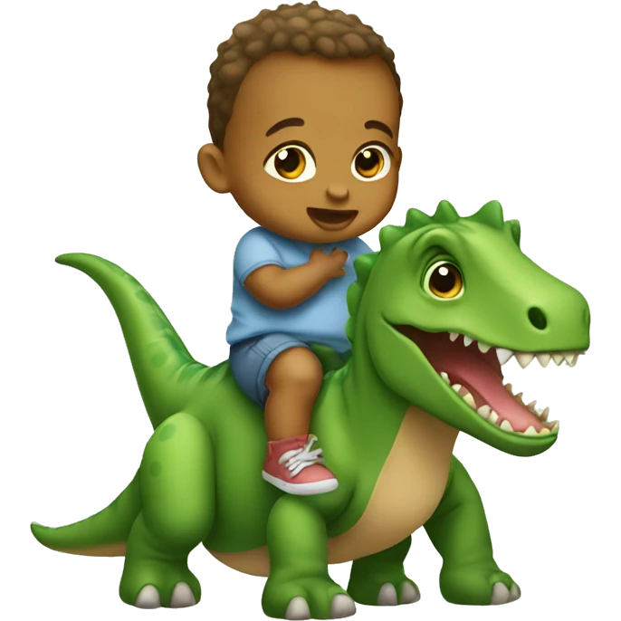 Baby on a dinosaur  emoji