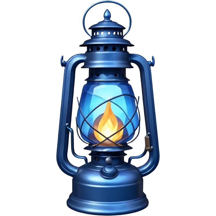 Silvery metallic shiny alloy magical will-o-wispy dark ominous floating glowing diamond-shaped old antique lantern lamp with a blue flame inside it  emoji