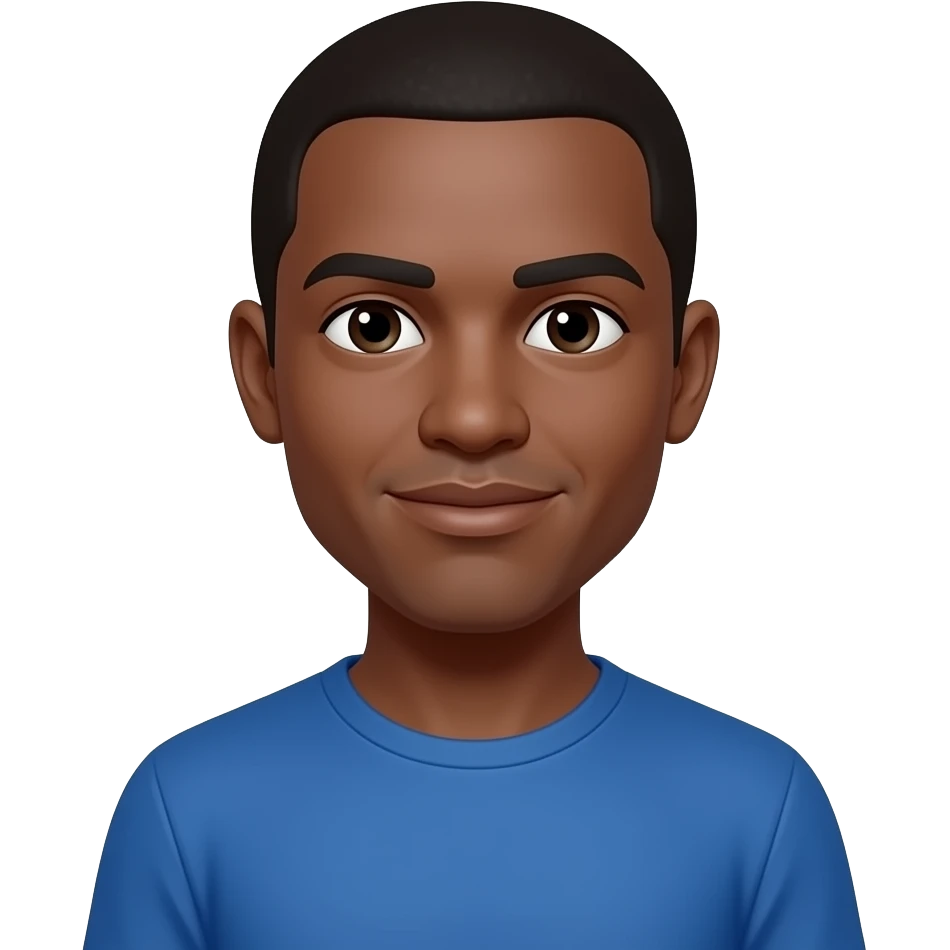 Black, not brown. All blue shirt. emoji