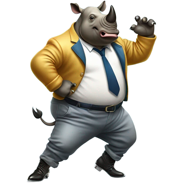 Rhino Tap dancing emoji