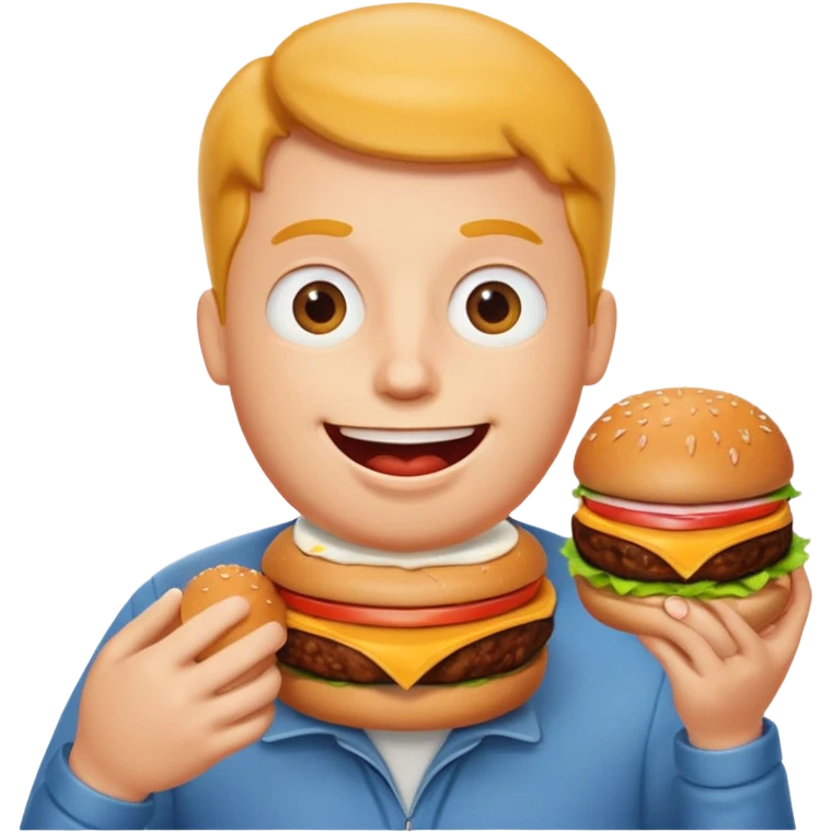 Me happy eating burger from Mr.Egg emoji