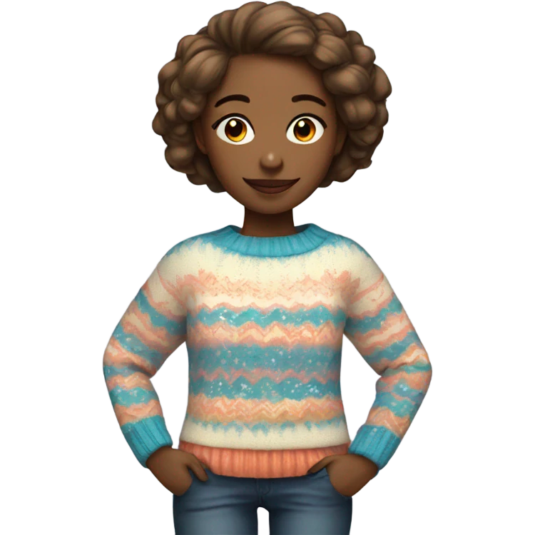 Girl with funky sweater emoji
