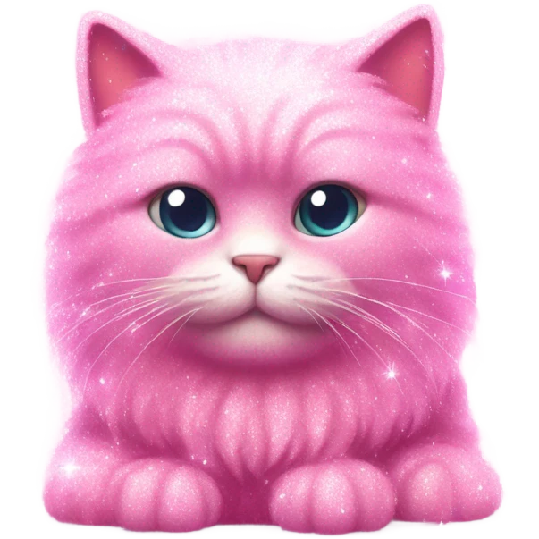 Pink glitter cat  emoji