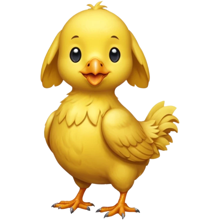 Chien avec un déguisement de poussin emoji