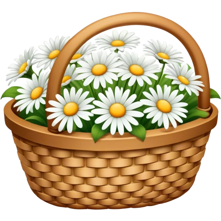basket with white daisies emoji