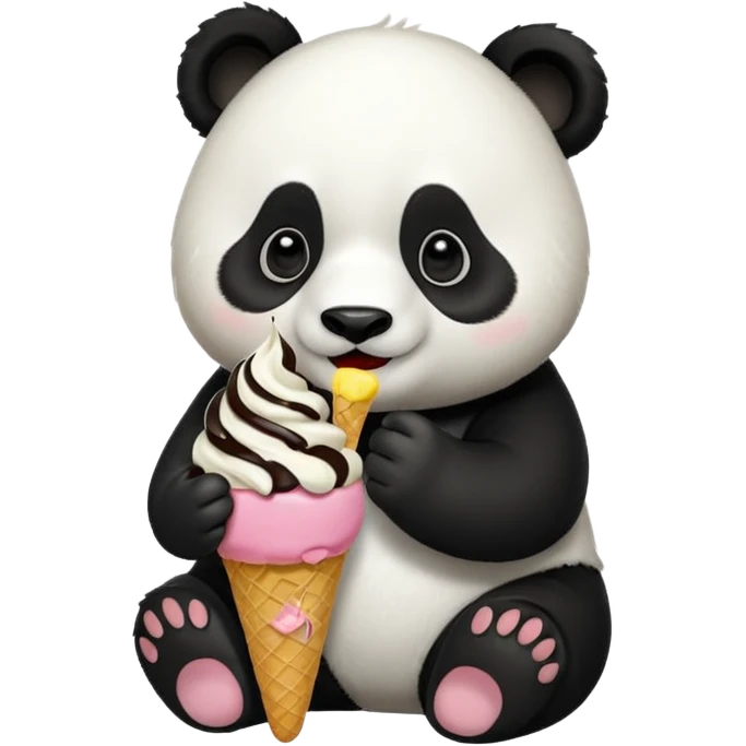 Panda eating ice cream emoji