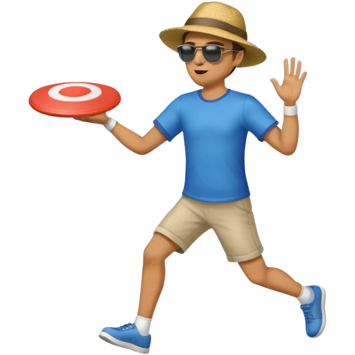 Man throwing a frisbee to the right, full body emoji
