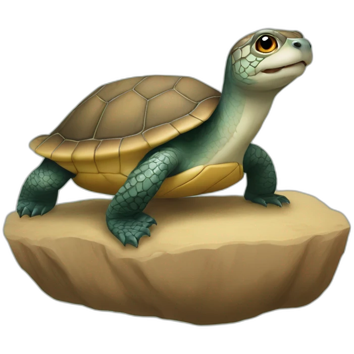 Tortue sur une loutre emoji