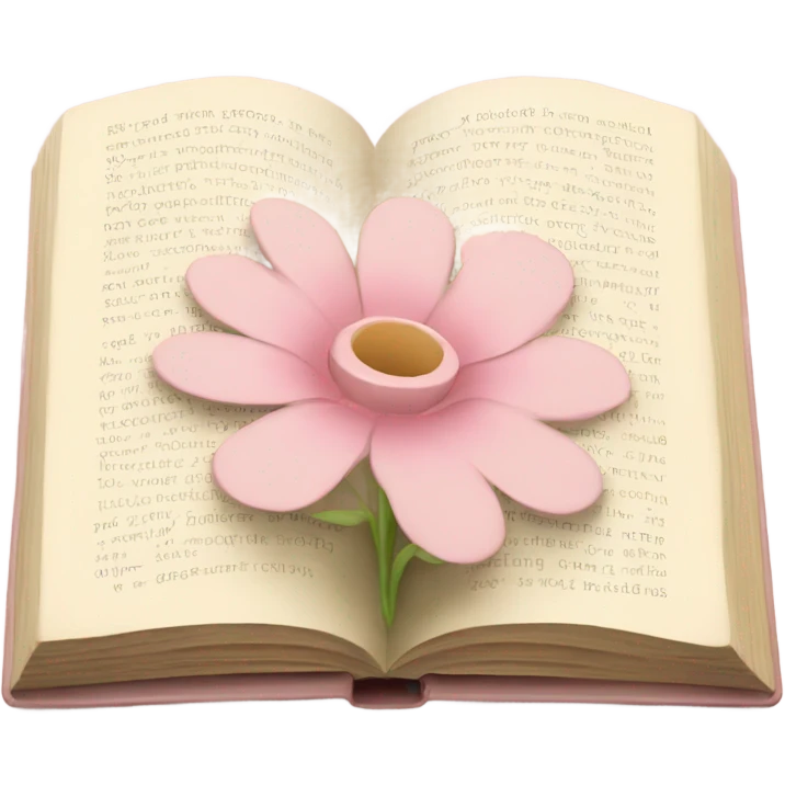 Beige Open book with light pink flower inside emoji