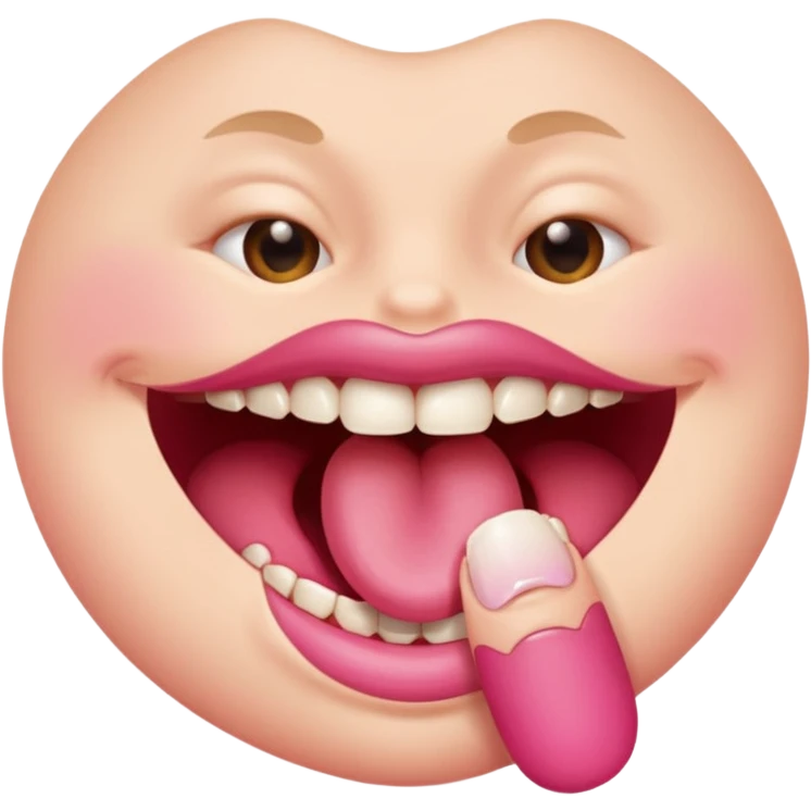 mouth biting its nail emoji