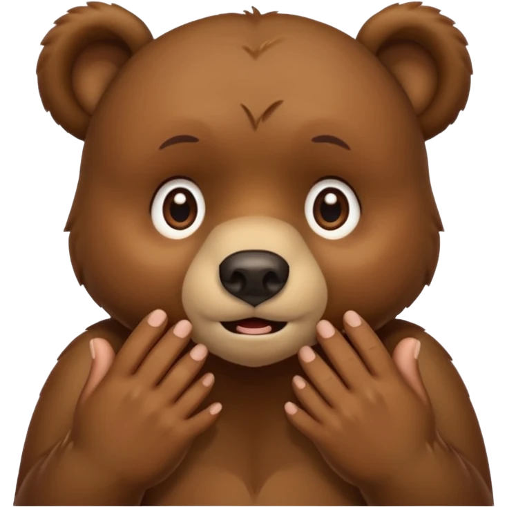 медведь со смущенными  пальчиками emoji