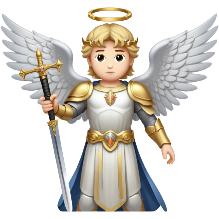Archangel Michael with sword and wings and halo emoji