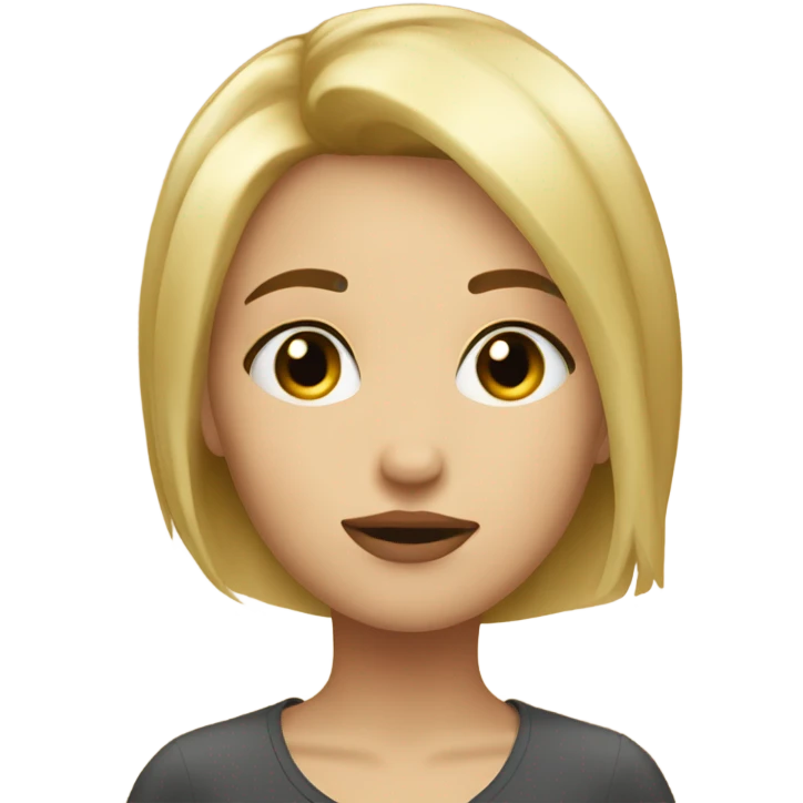 girl with blonde short hair pretty with kissy face emoji