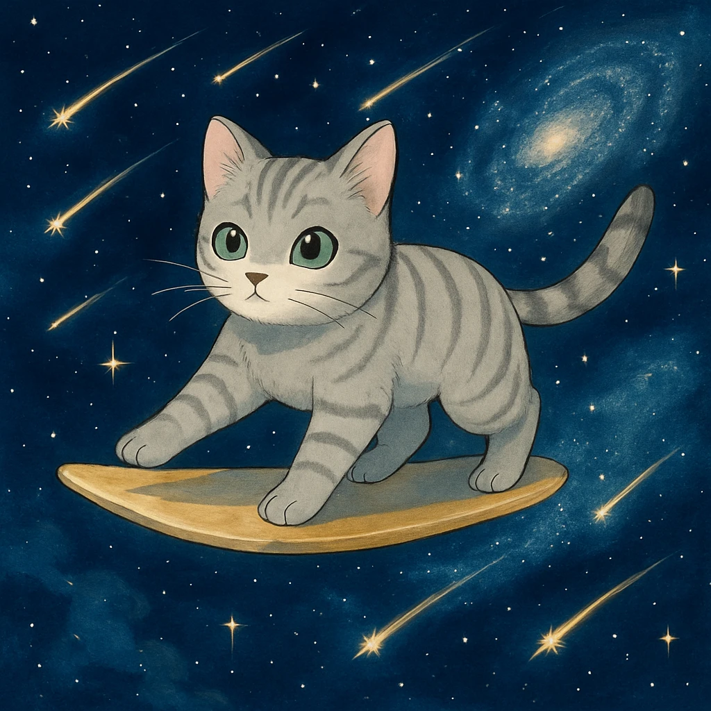 Add shooting stars to the background while keeping the anime style of the image. emoji