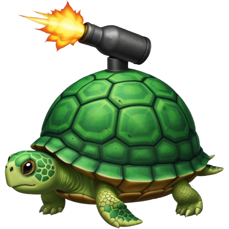 Turtle standing on top of a bomb emoji