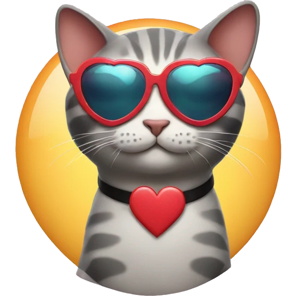 Cat with heart sunglasses  emoji