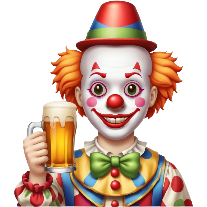 clown holding a beer emoji