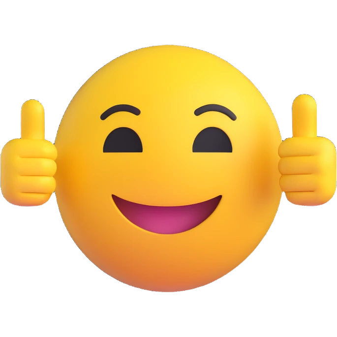 A classic yellow round emoji-style face pointing to itself, with a confident smile, symbolizing "me" or "I am the one". Bright colors, simple cartoon style, centered on a white background emoji