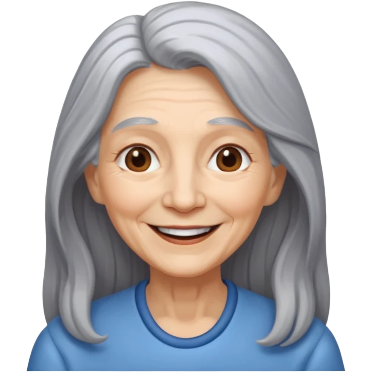 eldelry woman long hair emoji