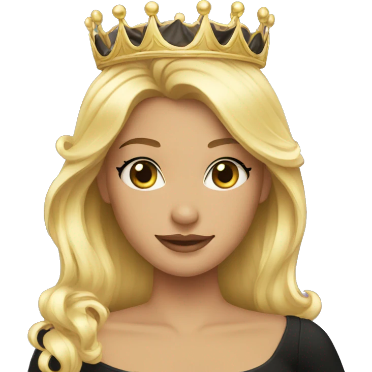 Black dress princess blonde crown emoji