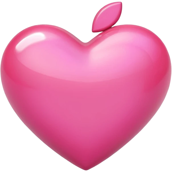 Apple-style 3D emoji of a shiny pink  heart, smooth and glossy surface, simple and elegant design, no background. emoji