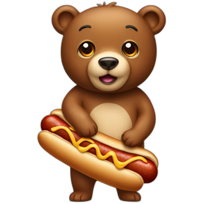 bear with hotdog emoji