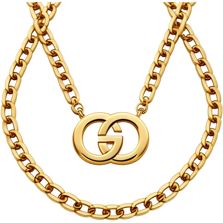 luxury gold Gucci chain necklace emoji