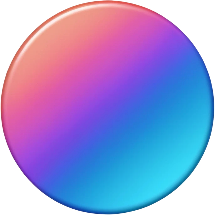 
One  Rotate 35 degree  coin color in in gradient of turquoise, blue, pink, purple, and coral emoji