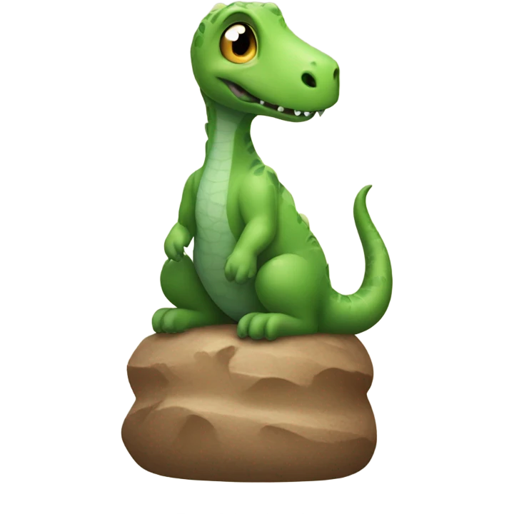 Dinosaur in top of a cat emoji
