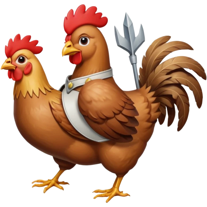 Heart arrow with chicken jockey emoji